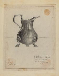 Silver Creamer, 1935/1942. Creator: Joseph Leboit
