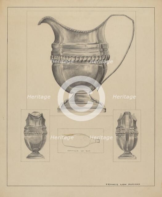 Silver Creamer, 1935/1942. Creator: Francis Law Durand.