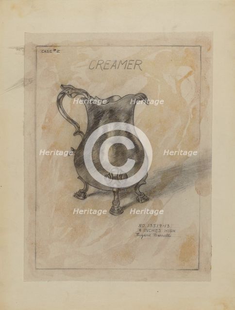 Silver Creamer, 1936/1942. Creator: Eugene Barrell.