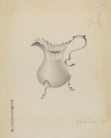 Silver Creamer, 1936. Creator: Amelia Tuccio