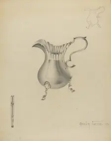 Silver Creamer, 1936. Creator: Amelia Tuccio