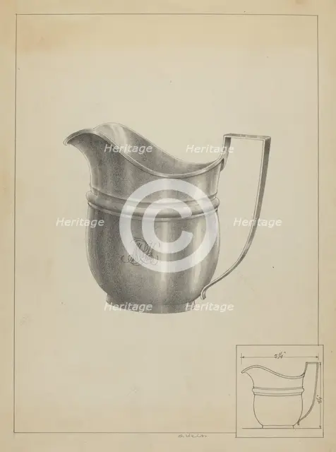 Silver Creamer, 1936. Creator: Simon Weiss.