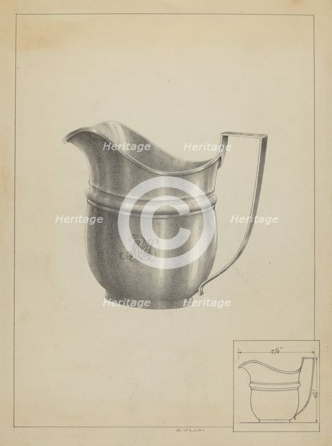Silver Creamer, 1936. Creator: Simon Weiss.