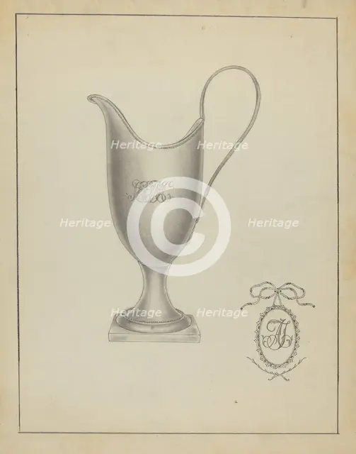 Silver Creamer, c. 1936. Creator: Giacinto Capelli.