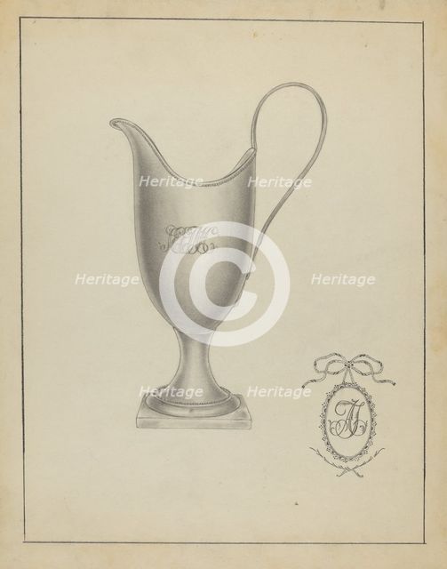 Silver Creamer, c. 1936. Creator: Giacinto Capelli.
