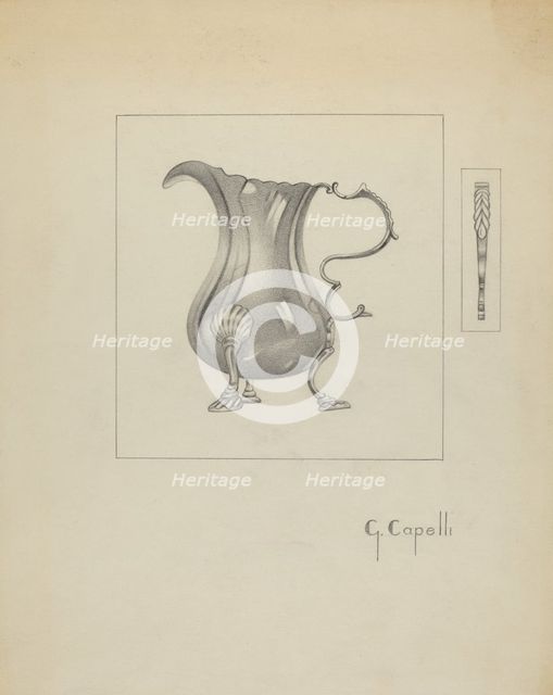 Silver Creamer, c. 1936. Creator: Giacinto Capelli.