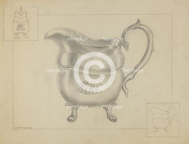 Silver Creamer, c. 1936. Creator: Hester Duany.