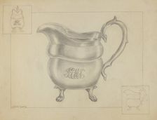 Silver Creamer, c. 1936. Creator: Hester Duany