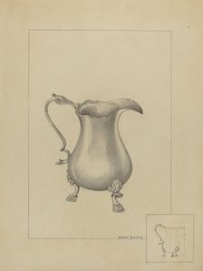 Silver Creamer, c. 1936. Creator: Hester Duany