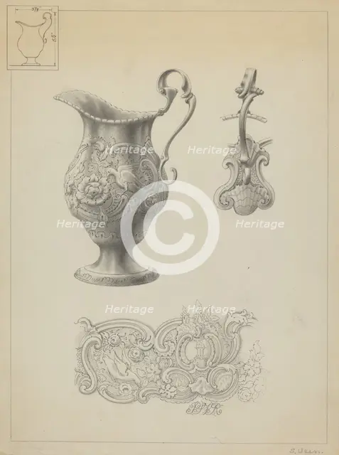 Silver Creamer, c. 1936. Creator: Simon Weiss.