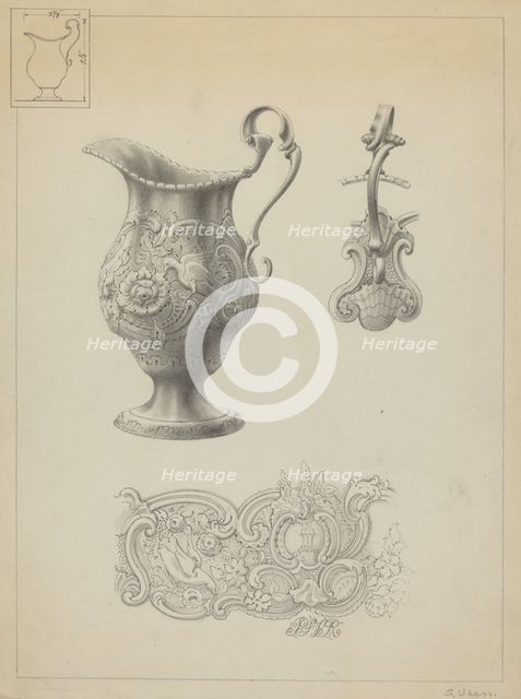 Silver Creamer, c. 1936. Creator: Simon Weiss.