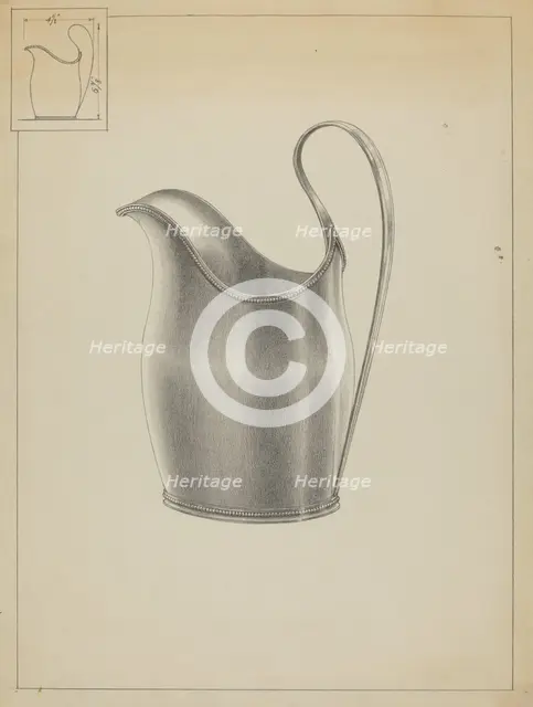 Silver Creamer, c. 1936. Creator: Simon Weiss.