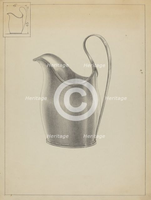 Silver Creamer, c. 1936. Creator: Simon Weiss.