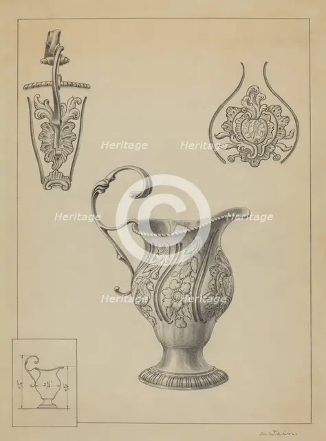 Silver Creamer, c. 1936. Creator: Simon Weiss.