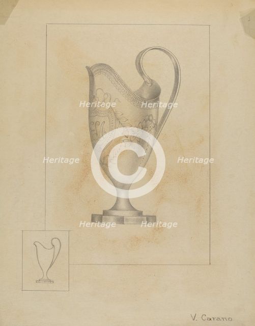 Silver Creamer, c. 1936. Creator: Vincent Carano.