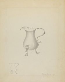 Silver Creamer, c. 1937. Creator: Amelia Tuccio