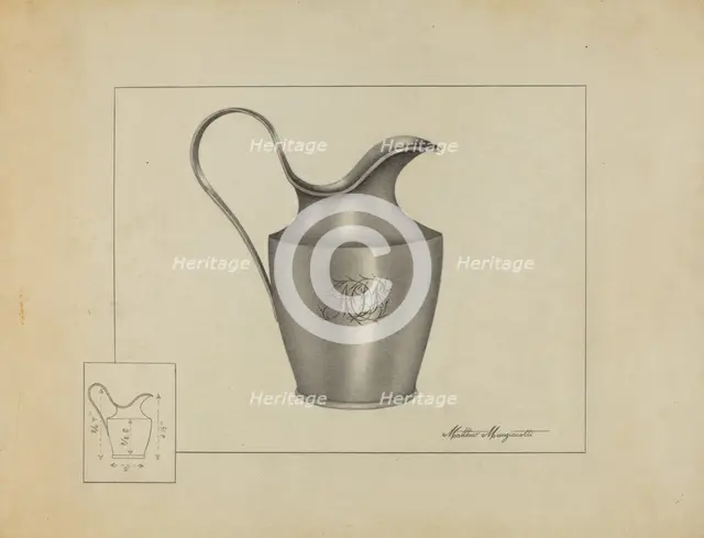 Silver Creamer, c. 1937. Creator: Matthew Mangiacotti.
