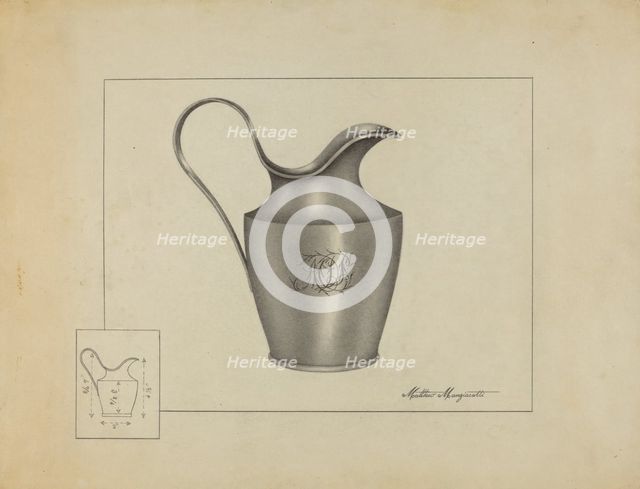 Silver Creamer, c. 1937. Creator: Matthew Mangiacotti.