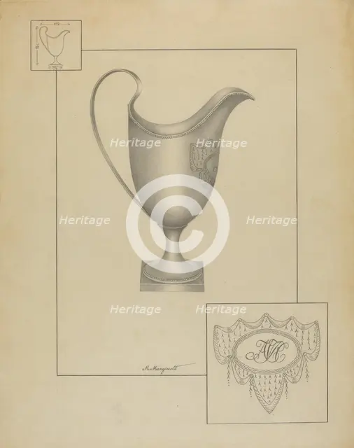 Silver Creamer, c. 1937. Creator: Matthew Mangiacotti.