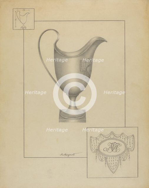 Silver Creamer, c. 1937. Creator: Matthew Mangiacotti.