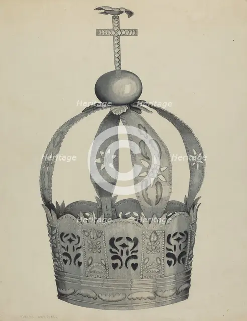 Silver Crown (Crown of the Holy Ghost), c. 1937. Creators: Tulita Westfall, Ethel Dougan.