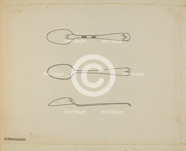 Silver Demi-tasse Spoon, c. 1938. Creator: Kalamian Walton.