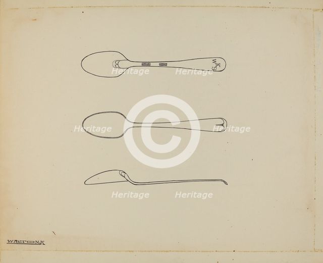 Silver Demi-tasse Spoon, c. 1938. Creator: Kalamian Walton.