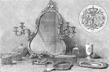 Silver dressing-table articles presented by Prince & Princess Christian of Schleswig-Holstein, 1881. Creator: Unknown
