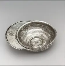 Silver Drinking Bowl with Handle, Avar, 700s. Creator: Unknown