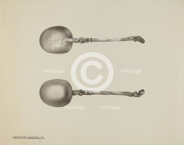 Silver Funeral Spoon, c. 1938. Creator: Kalamian Walton.