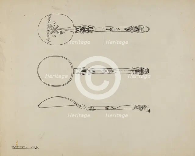 Silver Funeral Spoon, c. 1938. Creator: Kalamian Walton.