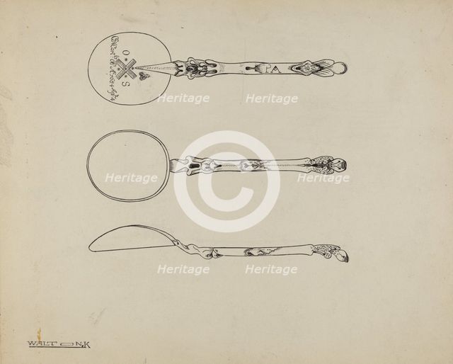 Silver Funeral Spoon, c. 1938. Creator: Kalamian Walton.