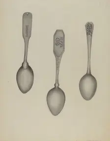 Silver Fiddle Head Spoon, 1935/1942. Creator: Florence Stevenson