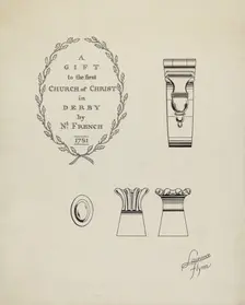 Silver Flagon: Detail, c. 1936. Creator: Lawrence Flynn