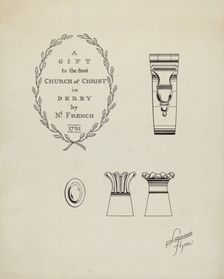 Silver Flagon: Detail, c. 1936. Creator: Lawrence Flynn