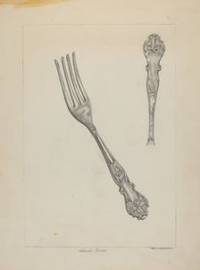 Silver Fork (Rogers Silverware), c. 1936. Creator: Ludmilla Calderon