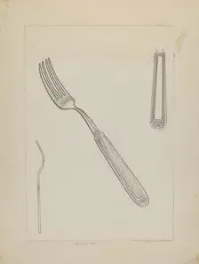 Silver Fork (Rogers Silverware), c. 1936. Creator: Ludmilla Calderon