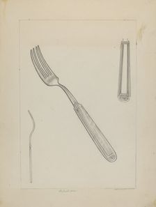 Silver Fork (Rogers Silverware), c. 1936. Creator: Ludmilla Calderon