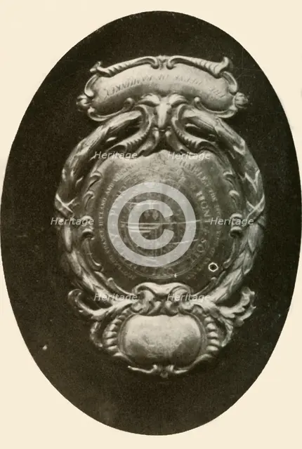 'Silver frontlet, with English coat-of-arms', 1677, (1937). Creator: Unknown.