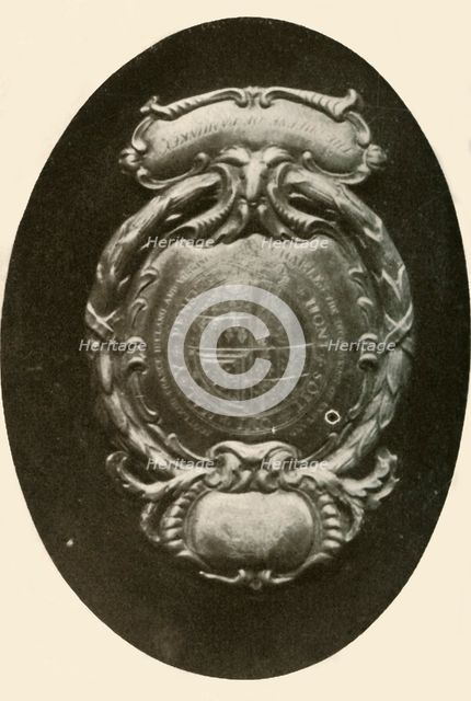 'Silver frontlet, with English coat-of-arms', 1677, (1937). Creator: Unknown.