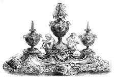 Silver-gilt Inkstand for Presentation by Her Majesty to the King of Siam, 1856. Creator: Unknown