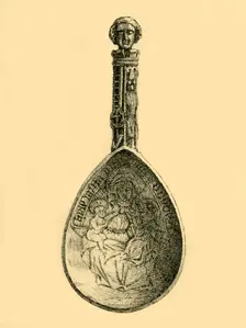 Silver gilt spoon, late 15th century, (1881). Creator: R I Stevenson
