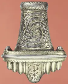 Silver gilt sword pommel, (Saxon?). Creator: Unknown