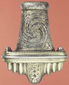 Silver gilt sword pommel, (Saxon?). Creator: Unknown