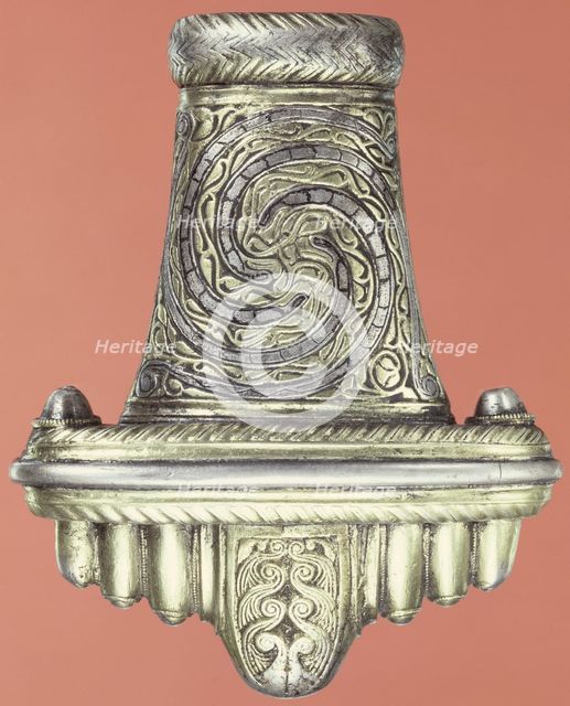 Silver gilt sword pommel, (Saxon?).  Creator: Unknown.