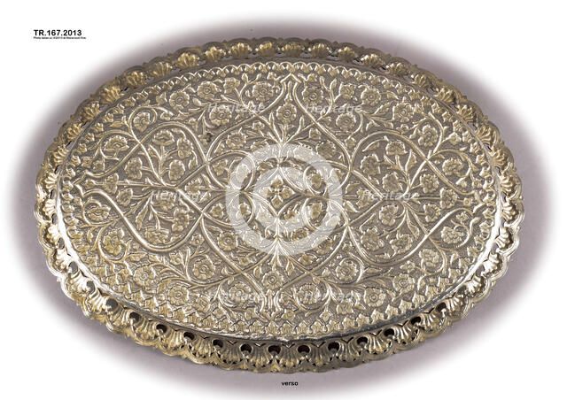 Silver Gilt Tray, India, late 18th century. Creator: Unknown.