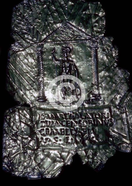 Silver-gilt votive plaque with dedication to Mars, Romano-British. Artist: Unknown