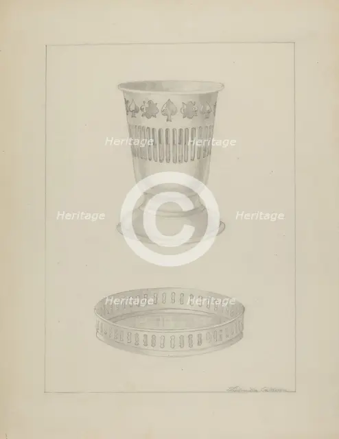 Silver Glass Holder, 1935/1942. Creator: Ludmilla Calderon.