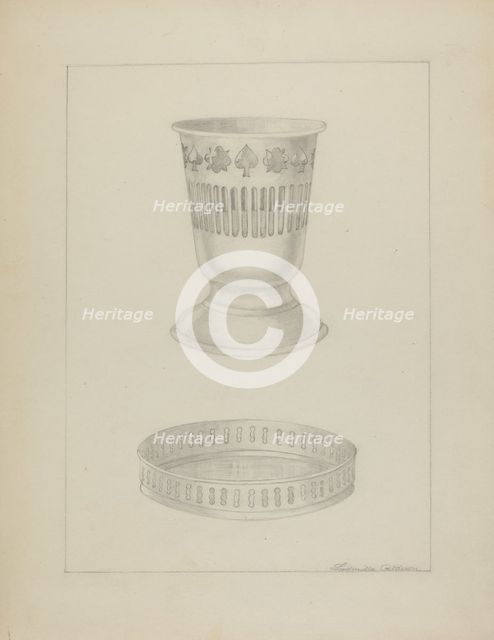 Silver Glass Holder, 1935/1942. Creator: Ludmilla Calderon.