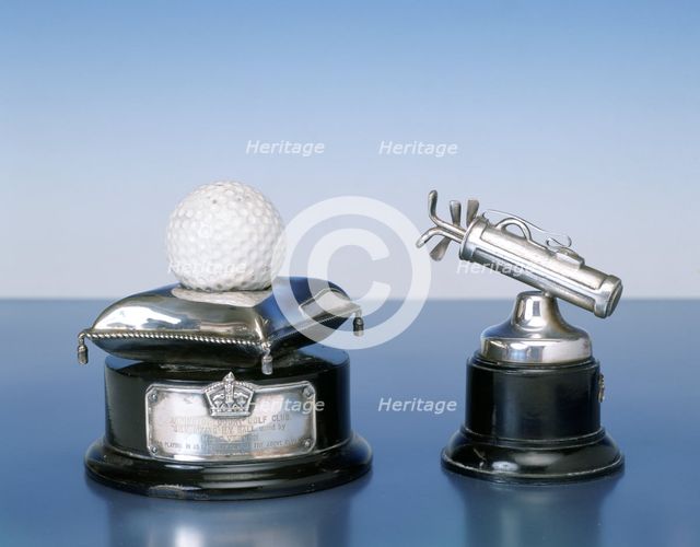 Silver golfing trophies, 1920s. Creator: Unknown.